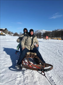 Getting ready for th dog sled ride