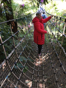 Braving the Swing ridge in the Gardens