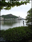 Statue by the lakeside