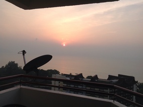 Sunset from our balcony.