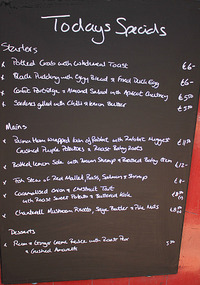 Menu at the Bath Arms