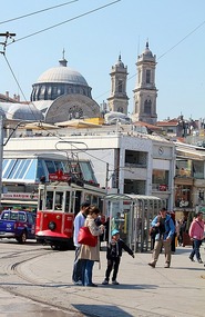 Tram at Beyoglu side of Istanbul