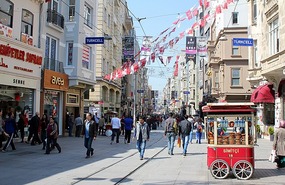 Walking down Istiklal Cad