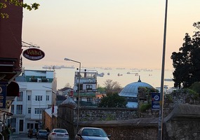 View walking down to our hotel