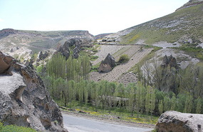 View of farm from church
