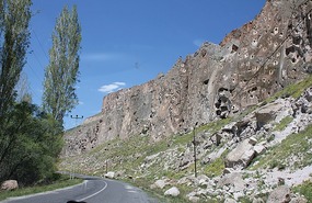 Now driving into a gorge