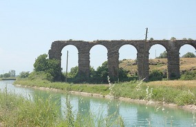 Aquaduct and canal near Aspendos