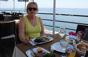 Fish lunch by the sea