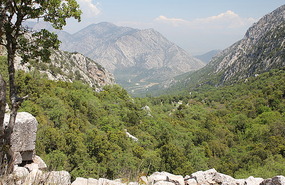View down valley from theatre