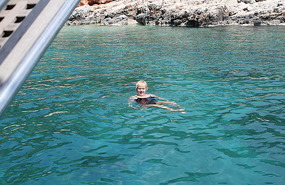 Glorious swimming off the boat