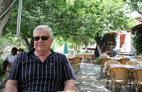 In a shady restaurant