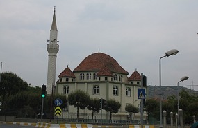 Mosque with tiled roof