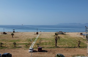 Beach in front of hotel