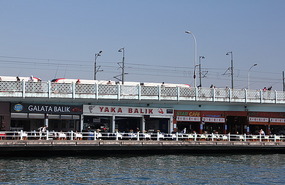 Fish cafes under Galata Bridge