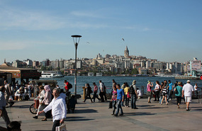 Busy waterfront