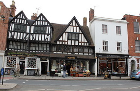 Antique shop, pub at Tewkesbury
