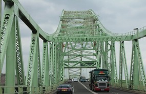 Runcorn bridge over Mersey River