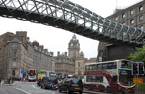 Enetering the city centre, Edinburgh