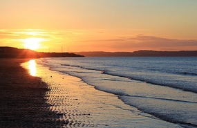 Sun setting at Portobello