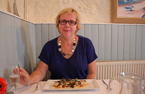 Enjoying dinner