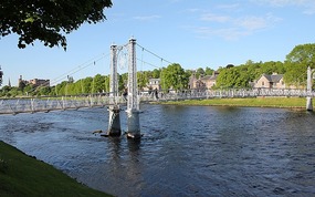 Pedestrian Bridge over river at Inverness