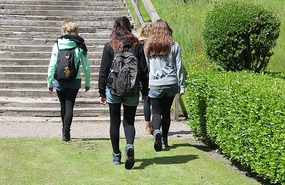 Young tourists in uniform