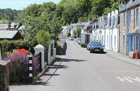 Houses with their gardens across the road