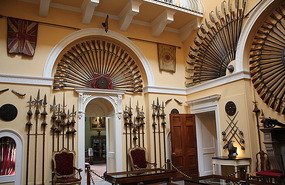 Hall at Inveraray Castle with 1500 guns
