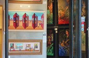 In the rear, Ronnie Woods exhibition