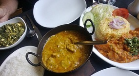 Afghani chicken and crust monkfish