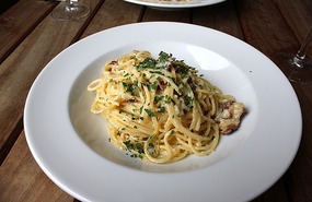 Carbonara pasta at Carluccio's