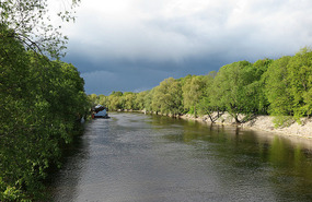 Dark clouds over Emajogi River, Tartu
