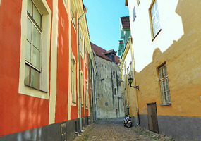 Down an alleyway