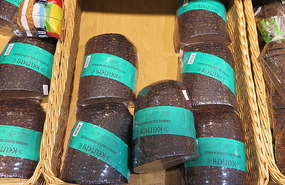 Heavy black bread  at Supermarket
