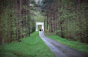 Path to Bikernieki Forest memorial
