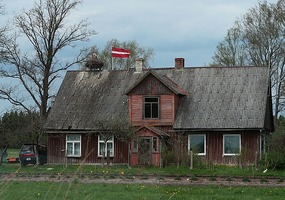 Stork nest on roof