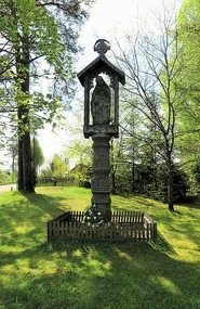 These wooden totem poles common in the south