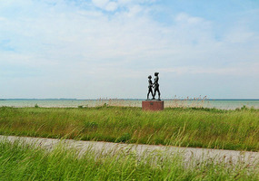 Sculptures by the sea on the way to Skanor, Sweden