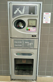 Recycling machine in supermarket