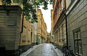 The street into Gamla Stan (Old Town) 