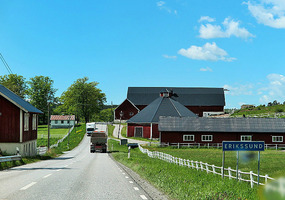 Large barns on farm