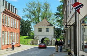 Main street Fredrikstad - old  fortified town
