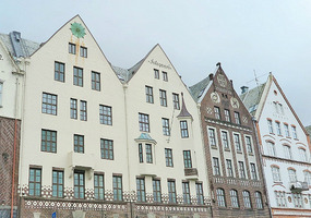 Buildings along Bryggen, the old wharf