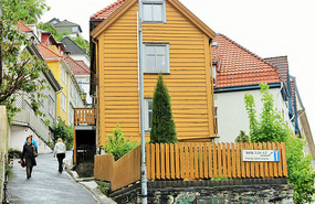 Up the street