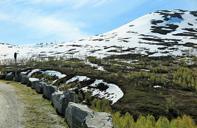 Start of snow on Snovegen
