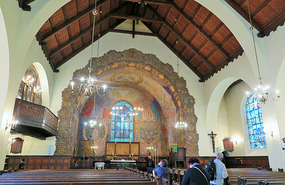 Inside church