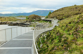There is a boardwalk around the island