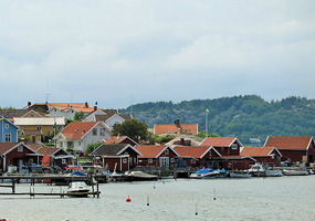 Beach/boat houses by the water