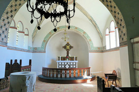 Inside new church at Hogerup