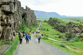 Almannagjá, a canyon between two tectonic plates